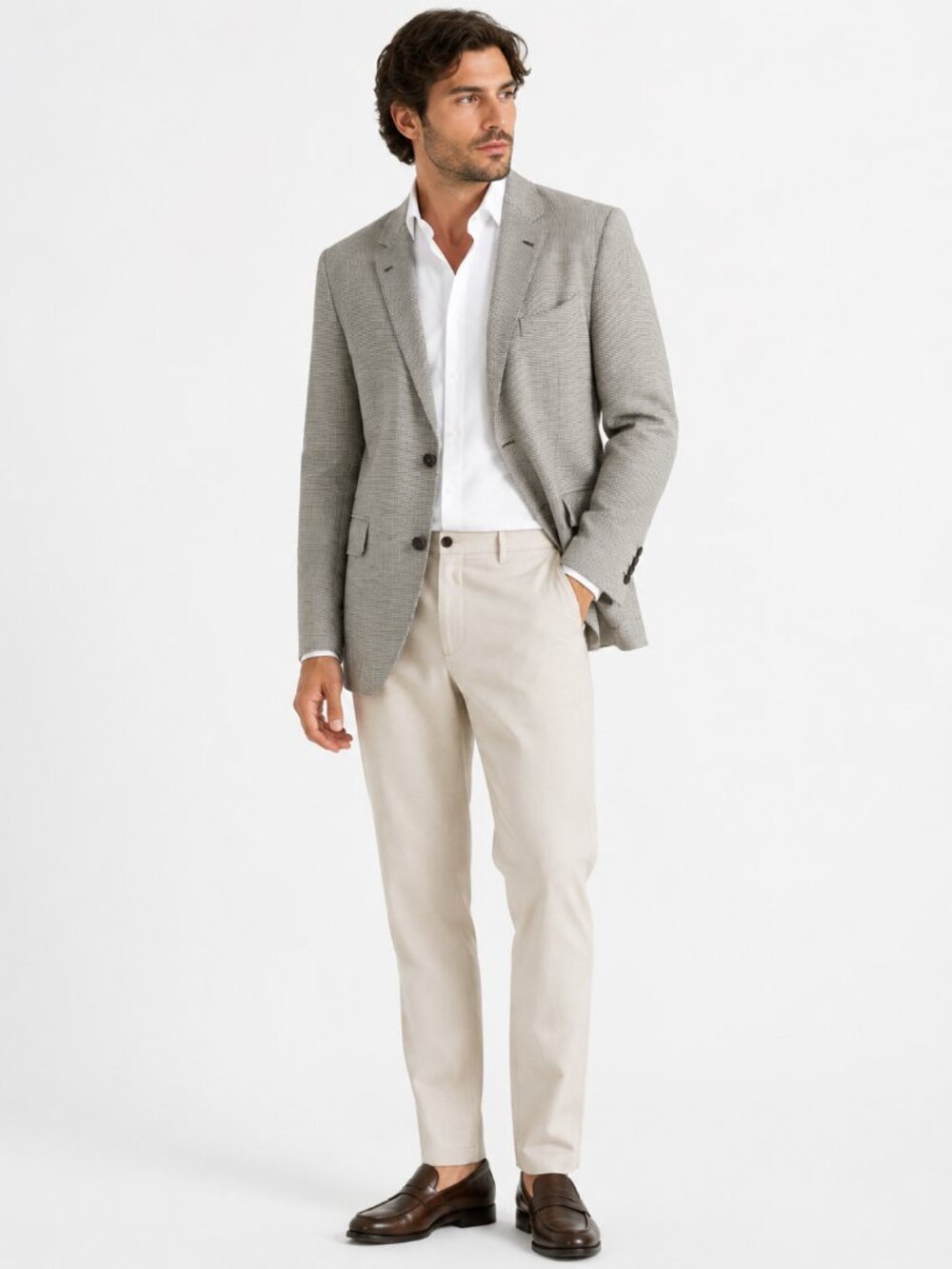 DIESEL BLACK GOLD LABEL MEN'S LINEN BLEND TEXTURED BLAZER - S